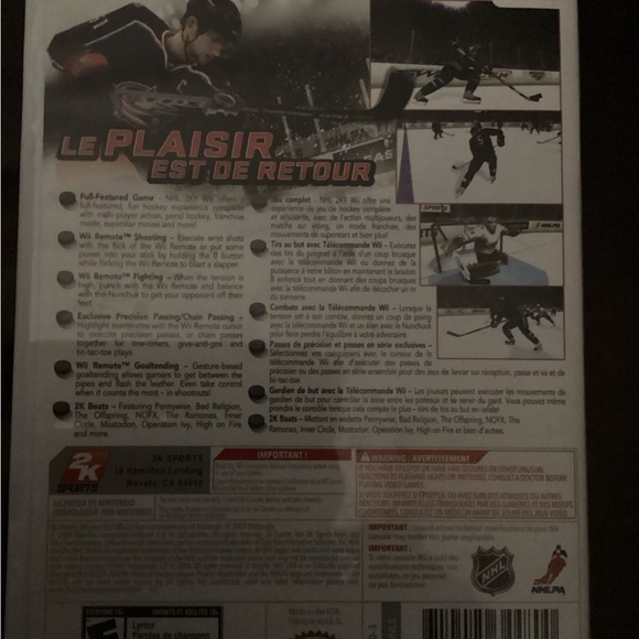 Wii games bundle:  2k Sports NHL, Rayman Rabbits - Picture 2 of 4